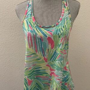 Lilly Pulitzer Luxletic Tank Top Small S pink green WORN ONCE RARE HTF GORGEOUS